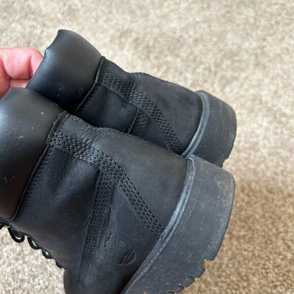 Timberland moto hiking boots leather lace up Combat boot black SZ 5 suede combat - Picture 9 of 10